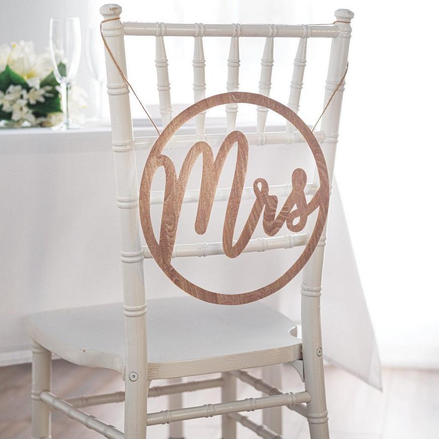 Wedding Mrs MDF Chair Sign, 11.5in